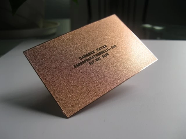 rose gold metal business card of professional manufacturer