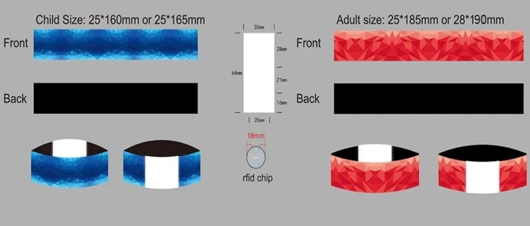 stretch elastic RFID wristband size