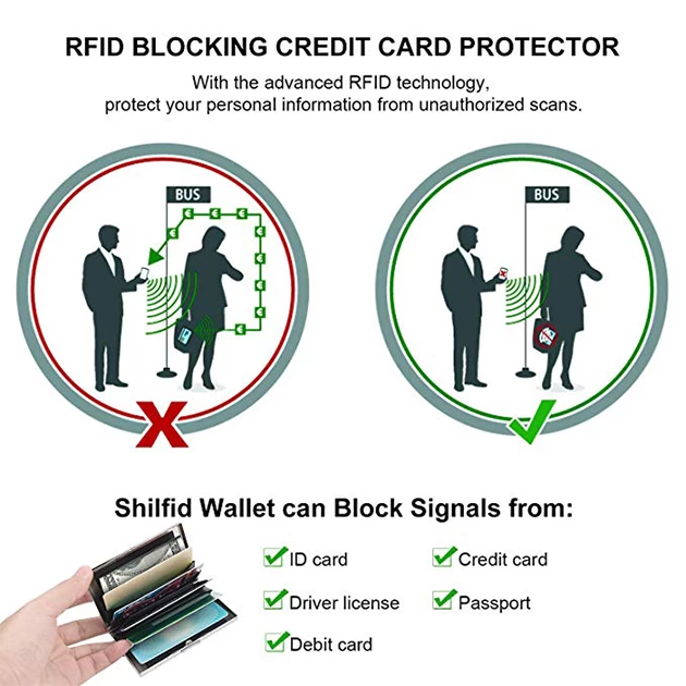 Stainless Steel Metal RFID Blocking Credit Card Holder
