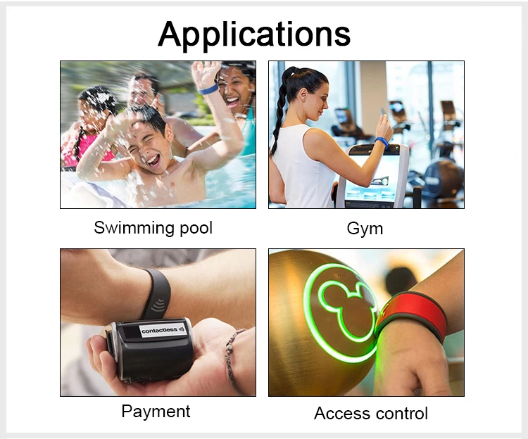 Waterproof Silicone Passive 13.56mhz RFID Wristband