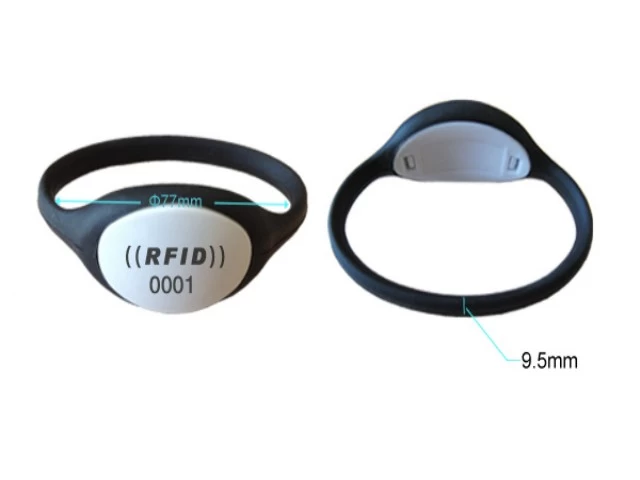 bicolor oval head closed silicone RFID wristband