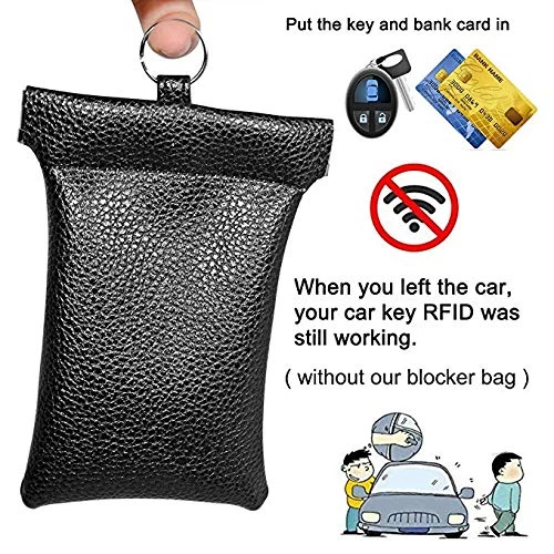 PU Leather Car Keyfob RFID Blocker Guard Protector