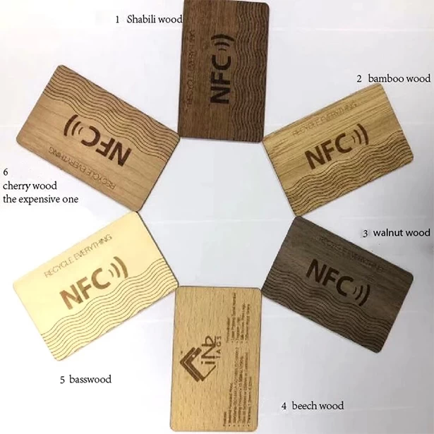 wood rfid nfc business card