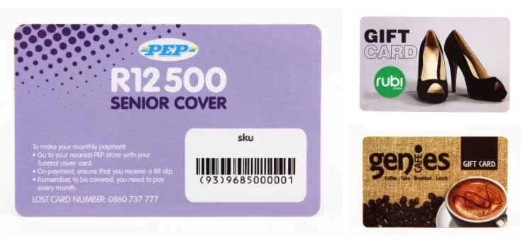 Specifications of plastic gift cards