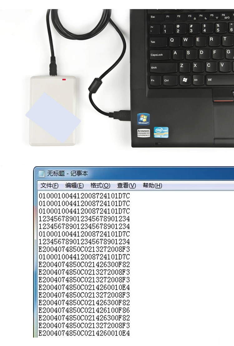 RFID Card Reader, UHF USB Desktop Reader Writer 902～928MHz Frequency, 50cm  Contactless Proximity Sensor Built-in Buzzer, Compatible with ISO18000-6C