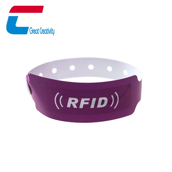 Pulseras de papel desechables RFID de 13.56 mhz para eventos