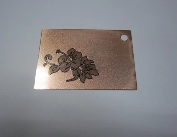 Beautiful Brushed Metal Card with Hole Metal Tag
