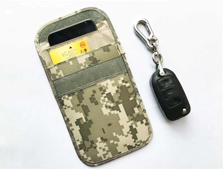 Camo Pattern RFID Blocking Car Key Bag RFID Signal Blocking Bag