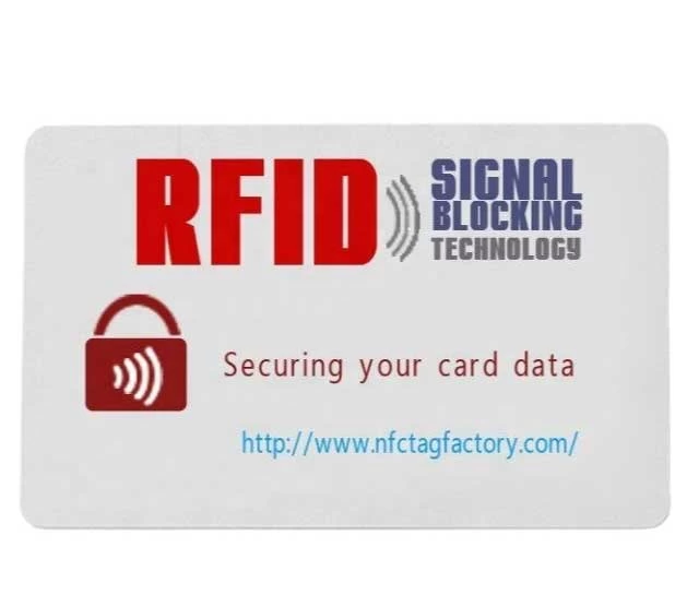 Custom Anti-Theft Read Secure Payment RFID Blocker RFID Blocking Card