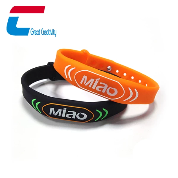 定制 Logo可调节硅胶Mifare RFID腕带