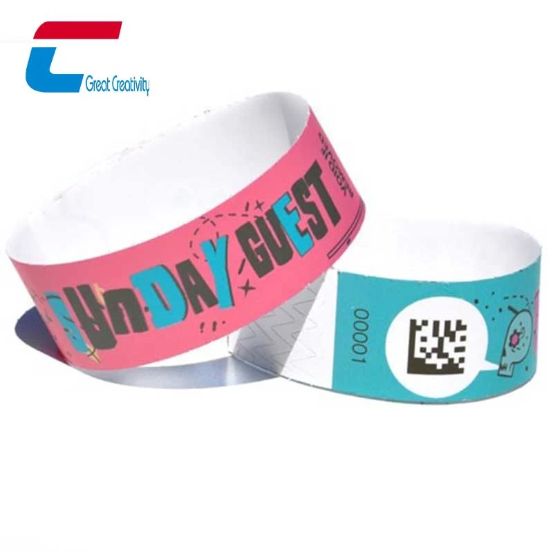 Custom Wholesale Disposable RFID NFC Paper Wristband for Sports Event Identification
