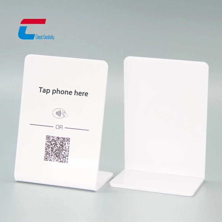 Benutzerdefinierte Großhandel NFC Display Ständer QR -Code -Druck gefaltetem Menüständer