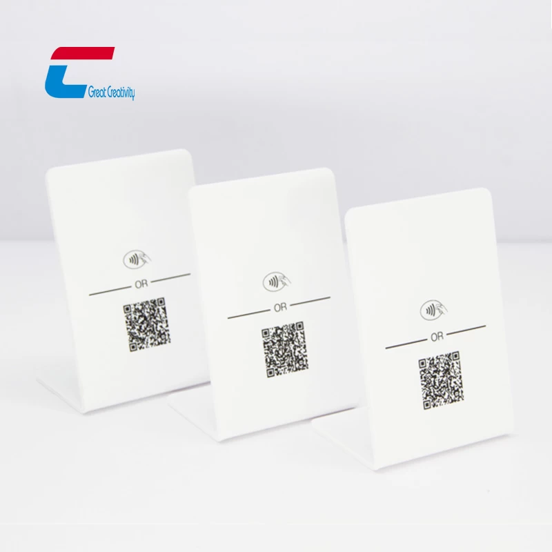 Benutzerdefinierte Großhandel NFC Display Ständer QR -Code -Druck gefaltetem Menüständer