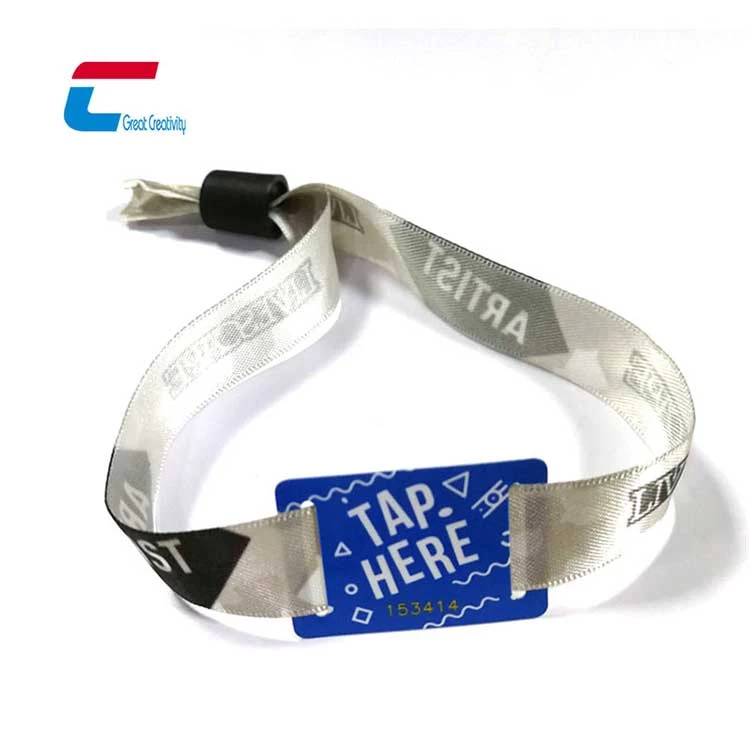 Custom Wholesale RFID Fabric Wristband Woven Disposable RFID Bracelet