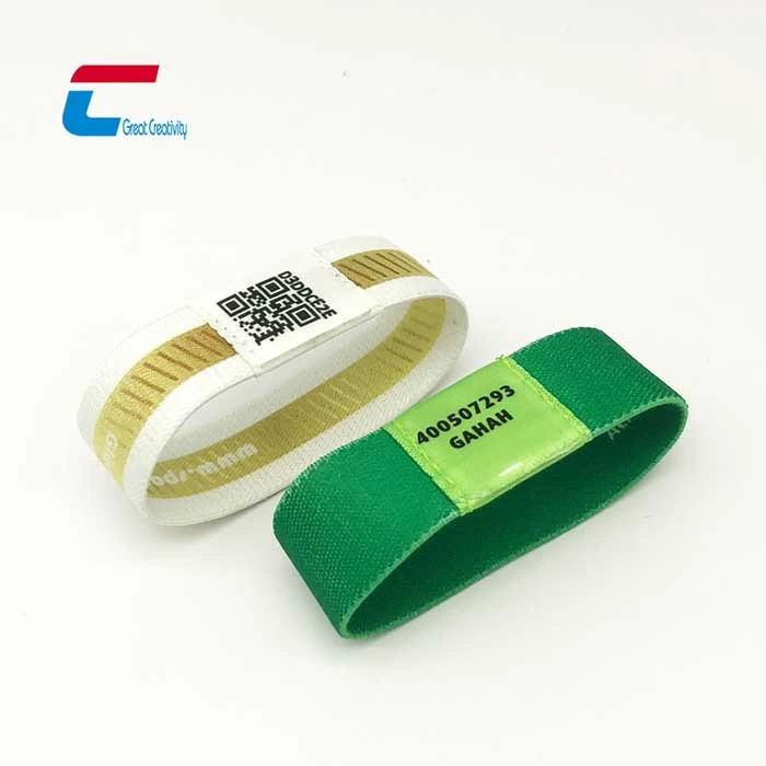 Tissu élastique RFID Bracelet de puce ID QR RFID Bracelet élastique sur mesure Grossiste personnalisé