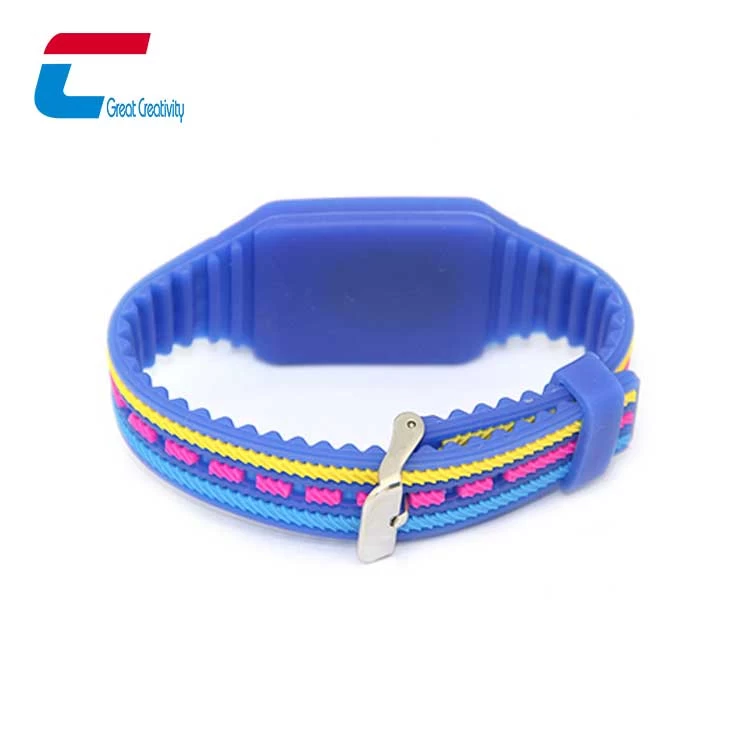Bracelet de silicone couleur personnalisé en gros / bracelet NFC passif