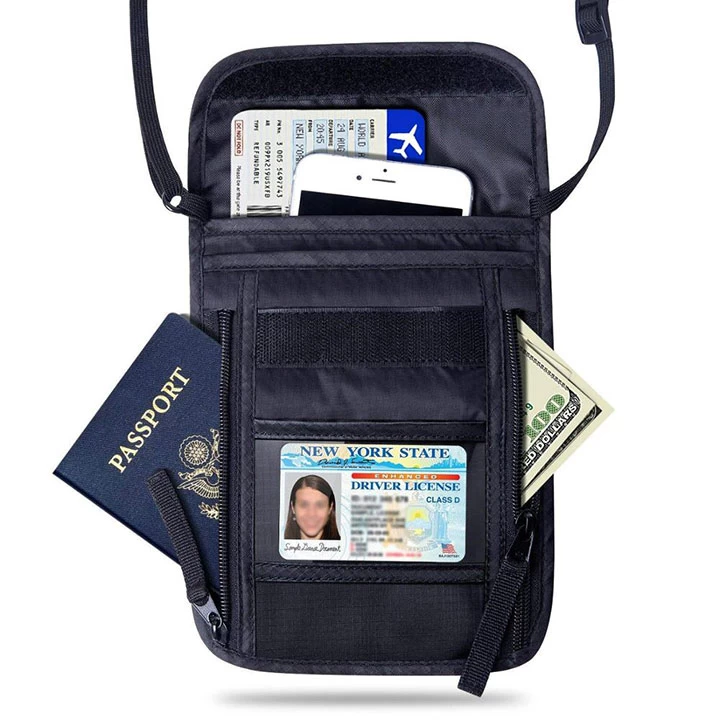 Portafoglio del collo di passaporto del passaporto dell'ant'intorno dell'ingrosso di alta sicurezza