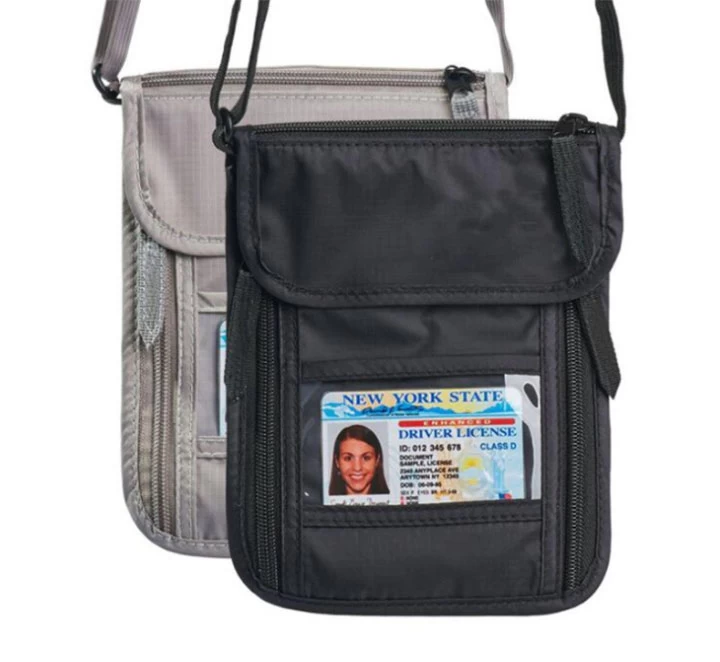 Wholesale High Security Travel Anti-theft RFID Blocking Passport Neck Wallet