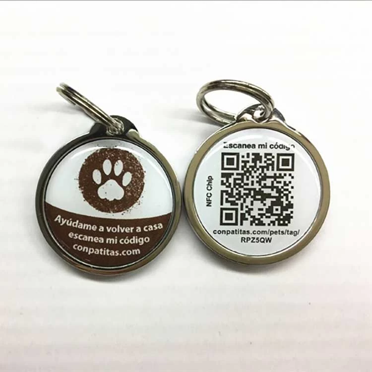 Tag de chien NFC programmable en gros avec code QR unique Numéro d'identification différent pour l'identification des animaux