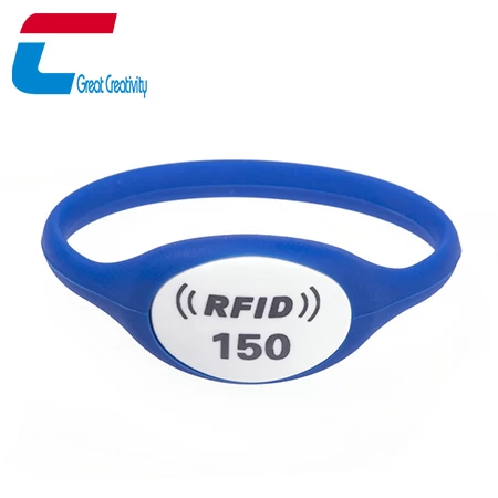 Bicolor Oval Head Closed Silicone RFID Wristband