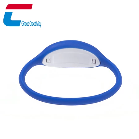 Tête ovale bicolore fermée bracelet RFID en silicone