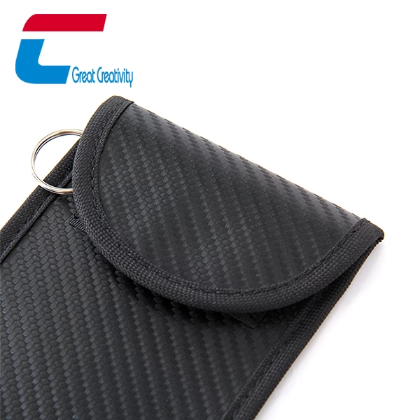 Carbon Fiber Faraday Keyfob RFID Signal Blocking Bag