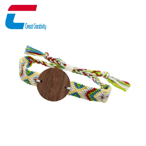 Bracelet fait sur commande de tissu du bois RFID de logo pour le festival