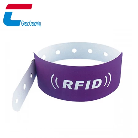Großhandel kundenspezifisches Einwegpapier wasserdichtes hitzebeständiges RFID-Armband medizinisch