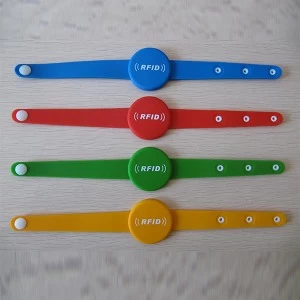 Disposable Silicone RFID Wristband With Button