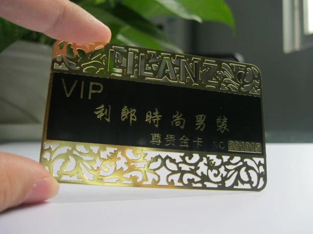 metal business card with die cutting design