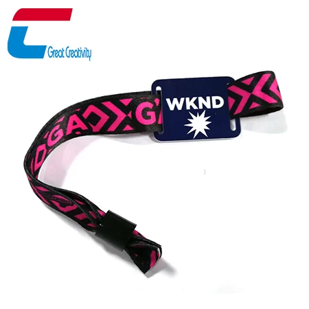 Custom Wholesale Mifare Ultralight RFID Fabric Wristband For Event
