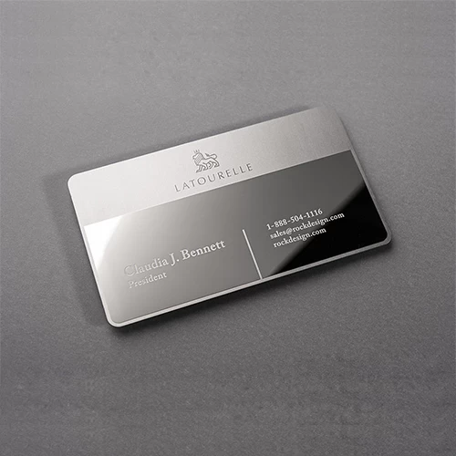 mirror etching stainless steel metal business card