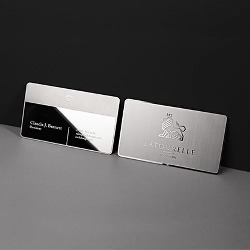 mirror etching stainless steel metal business card