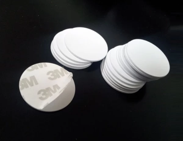 Round PVC RFID Coin Tag With Strong 3m Adhesive