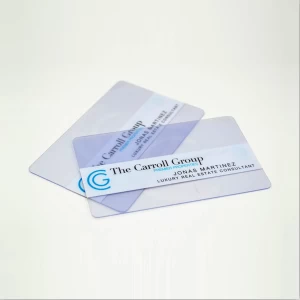 tarjetas de visita de plástico transparente