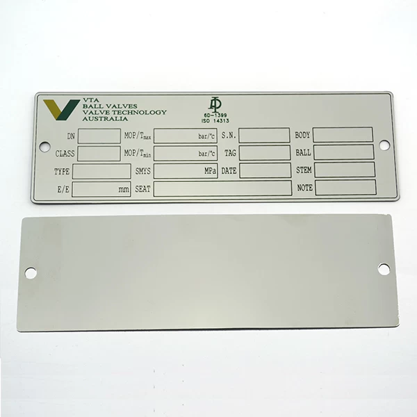 ACM-M002 stainless steel Metal Nameplate