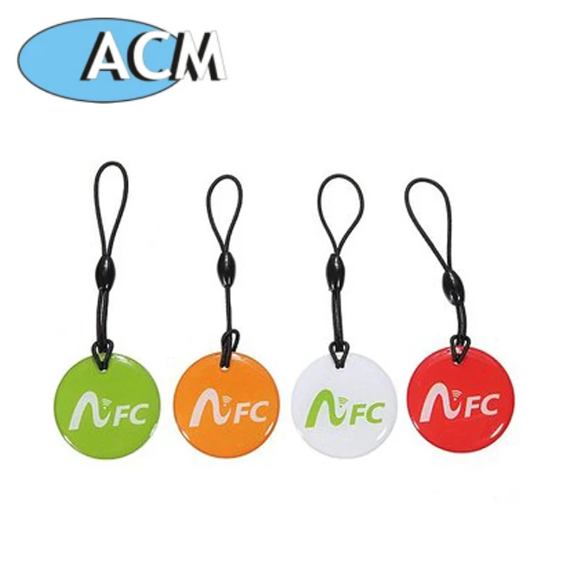ACM-NFC-T012 Epoxy Rewritable Custom Design rfid hang luggage tag RFID keychain keyring