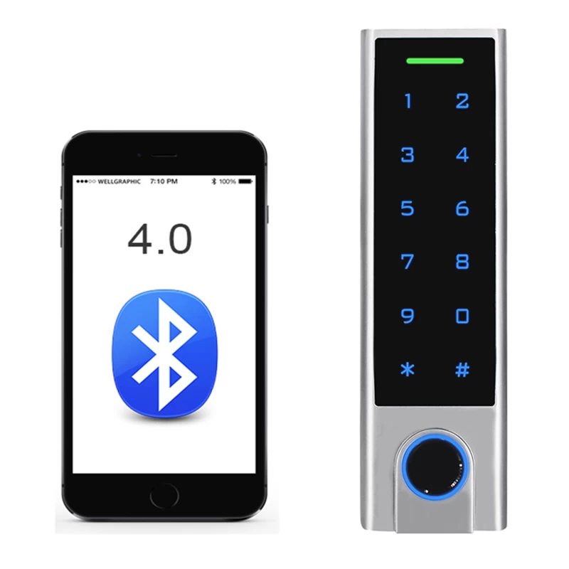Çin ACM Waterproof Metal Touch Keypad Standalone Fingerprint Digital Keypad Access Control with 125KHz EM Card Reader üretici firma