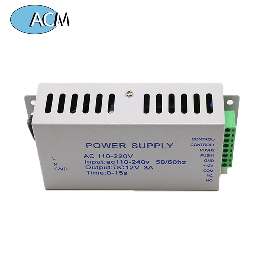 ACM-Y804 Door Lock Power Source Access Control System Switch 110-240V to DC 12V 3A Time Delay Power Supply