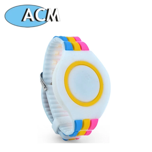 China Adjustable for Kids Colorful Bracelets RFID 13.56mhz Silicone Wristbands manufacturer