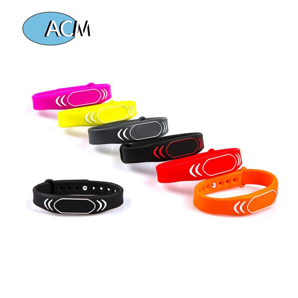 Custom Adjustable Waterproof Band Smart Bracelet RFID Silicone Token Tag 13.56Mhz IC Wristband