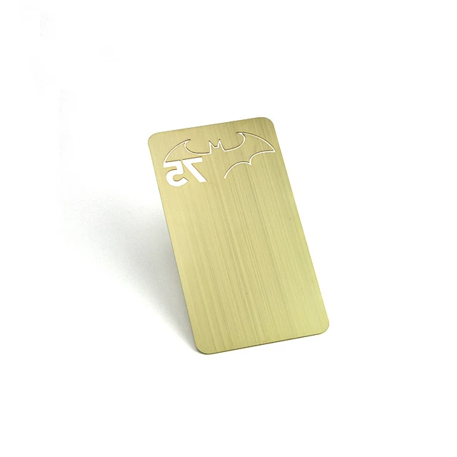 Custom Etching Logo Vip Metal Gold Card Diamond Inlay Luxury Shiny Gift Business Card