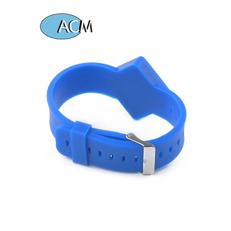 Custom silk painting logo different types smart ID dual chip IC inside the RFID silicone wristband