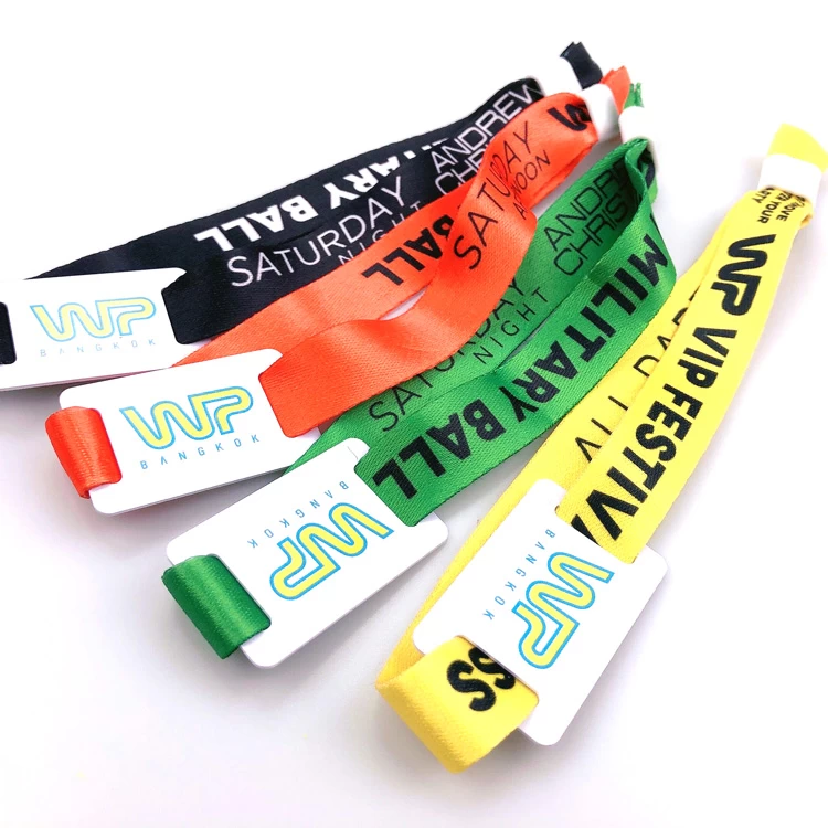Disposable Elastic Fabric Wristband Woven Customized RFID Woven Wristbands
