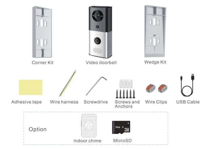 Doorbell POE Home security 1080p HD IR Video camera with intercom wireless night vision smart wifi video doorbell