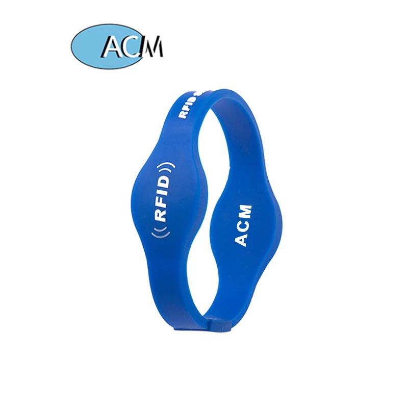 Eco-friendly OEM Concert Access Control Wristbands LF HF UHF Dual Chip Passive RFID Silicone Wristband Bracelet Strap