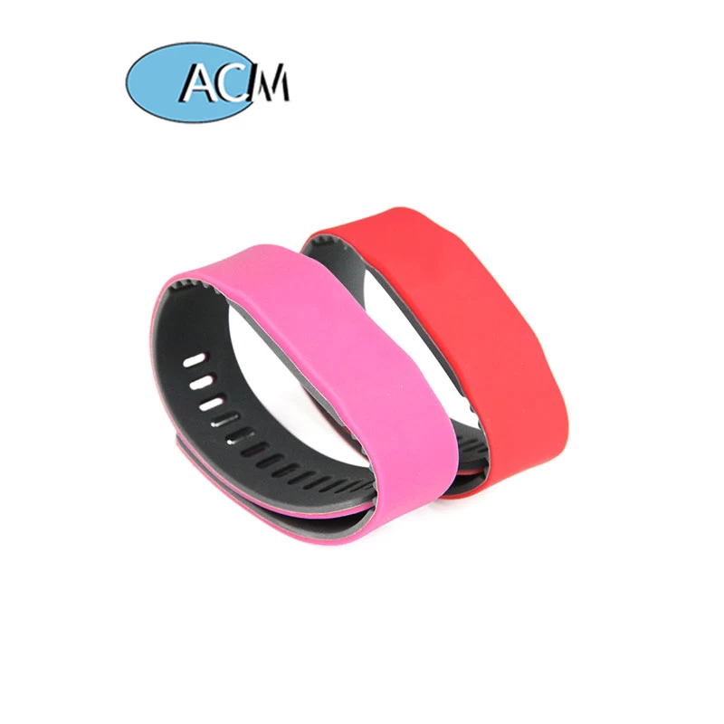 Factory wholesale bracelet 13.56mh waterproof NFC adjustable silicone rfid wristband for Access Control