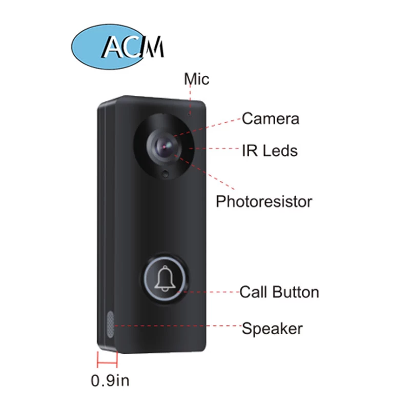 Home Security 1080P Battery Powered Cordless Phone Intercom Wifi Camera Smart Video Doorbell