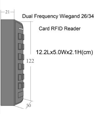 Hydrid Dual Frequency keypad rfid reader : 125Khz EM +Mifare 13.56Mhz+HID