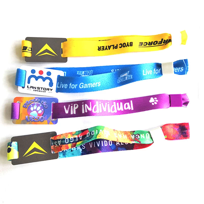 Newly Design Hot Selling RFID Fabric Wristband Custom Logo Printing For Events